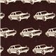 echino Canvas Designer Stoff Cars Auto braun aus Japan 1