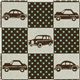 echino Canvas Designer Stoff Cars Auto Quadrate braun 1