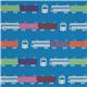 echino canvas designer fabric train blue from Japan 2