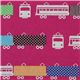 echino Canvas Designer Stoff Train Zug pink aus Japan 1
