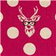 echino canvas fabric Buck stag with glasses pink 1