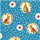 echino canvas fabric cockatiel bird blue dal Giappone1