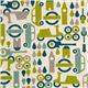 ecru birch Bio-Stoff mit gr�nen Mofas, Autos, Gitarren  1