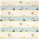 ecru birch organic fabric with sea, boat, children, windmill 2