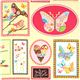 fabric bird butterfly heart rectangular Robert Kaufman 1