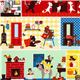 fairy tale oxford fabric with house & characters Kokka 2