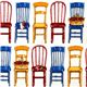 funny white fabric with chairs de Robert Kaufman 1