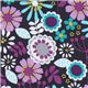gray Michael Miller fabric Lazy Daisy purple flowers 1