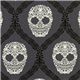 gray Michael Miller fabric skulls Skull Damask 1