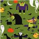 green Halloween fabric witch Frankenstein Dracula 1
