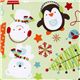 green Riley Blake Christmas fabric penguin snowman 1