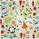 green Riley Blake Christmas fabric penguin snowman 2