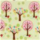 green Riley Blake fabric pink trees strawberry 1