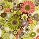 green Riley Blake fabric with rosa & brown flowers 1