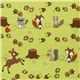 green Riley Blake flannel fabric deer fox racoon paw 1
