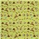 green Riley Blake flannel fabric deer fox racoon paw 2