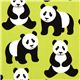 green Robert Kaufman fabric Menagerie with panda bears 1