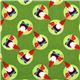green designer fabric with tossed gnomes and mushrooms 1