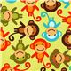 green fabric with colourful monkeys de Robert Kaufman 1
