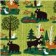 green forest friends fabric Woodland Friends USA design 1