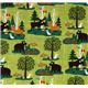 green forest friends fabric Woodland Friends USA design 2