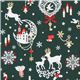 green kawaii Christmas fabric Bambi bunny glitter Japan 1