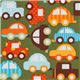 green organic fabric colourful cars de Robert Kaufman 1