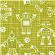 green organic fabric with robots de Robert Kaufman 1