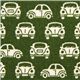 green oxford fabric with white cars from Japan 1