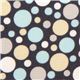 grauer Michael Miller Stoff mit bunten Polka Punkte 1