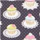 grey Michael Miller fabric with cupcakes dots 1