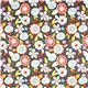 grauer Michael Miller Stoff mit Blumen & V�geln 2