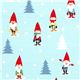 light blue Christmas fabric mini gnomes par Michael Miller 1