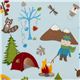 light blue Riley Blake children flannel fabric tent animals 1
