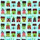 light blue Robert Kaufman Christmas fabric snowman house 2