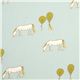 light blue birch horse organic fabric 1