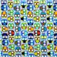 light blue designer fabric with small colourful owls 2