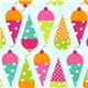 light blue fabric with ice cream cone de Robert Kaufman 1