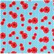 light blue flower organic fabric par Robert Kaufman 2