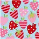 light blue heart-strawberries fabric Realizzato da Robert Kaufman 1