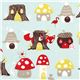 light blue organic fabric with fox toadstool by monaluna 1
