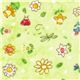 light green flannel fabric flower ladybird butterfly USA 1