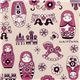 lilac matryoshka dolls Kokka fabric Japan babushka 1