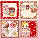 matryoshka dolls in squares Kokka fabric polka dots 1