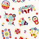 matryoshka fabric with doll horse flower par Kokka 1