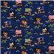 navy blue viking organic fabric with boat sea monster USA 2