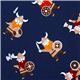 navy blue viking organic fabric with many vikings USA 1