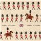 naturfarbener Leinenstoff London Royal Guards Soldaten 1