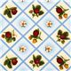 cremefarbener Stoff Erdbeere & Blume Robert Kaufman 1