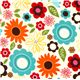 naturfarbener Blumen Flanellstoff von Robert Kaufman 1